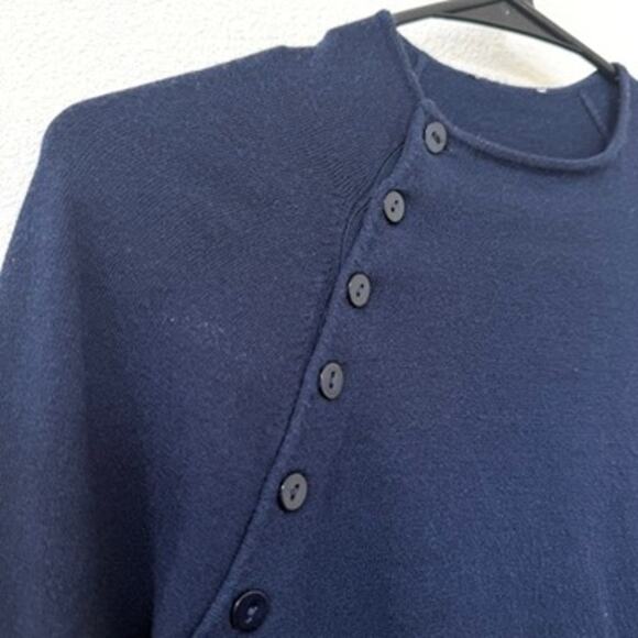L’AGENCE Button Shoulder Knit Sweater Navy Pullover Scandi Dark Academia S - Picture 3 of 6